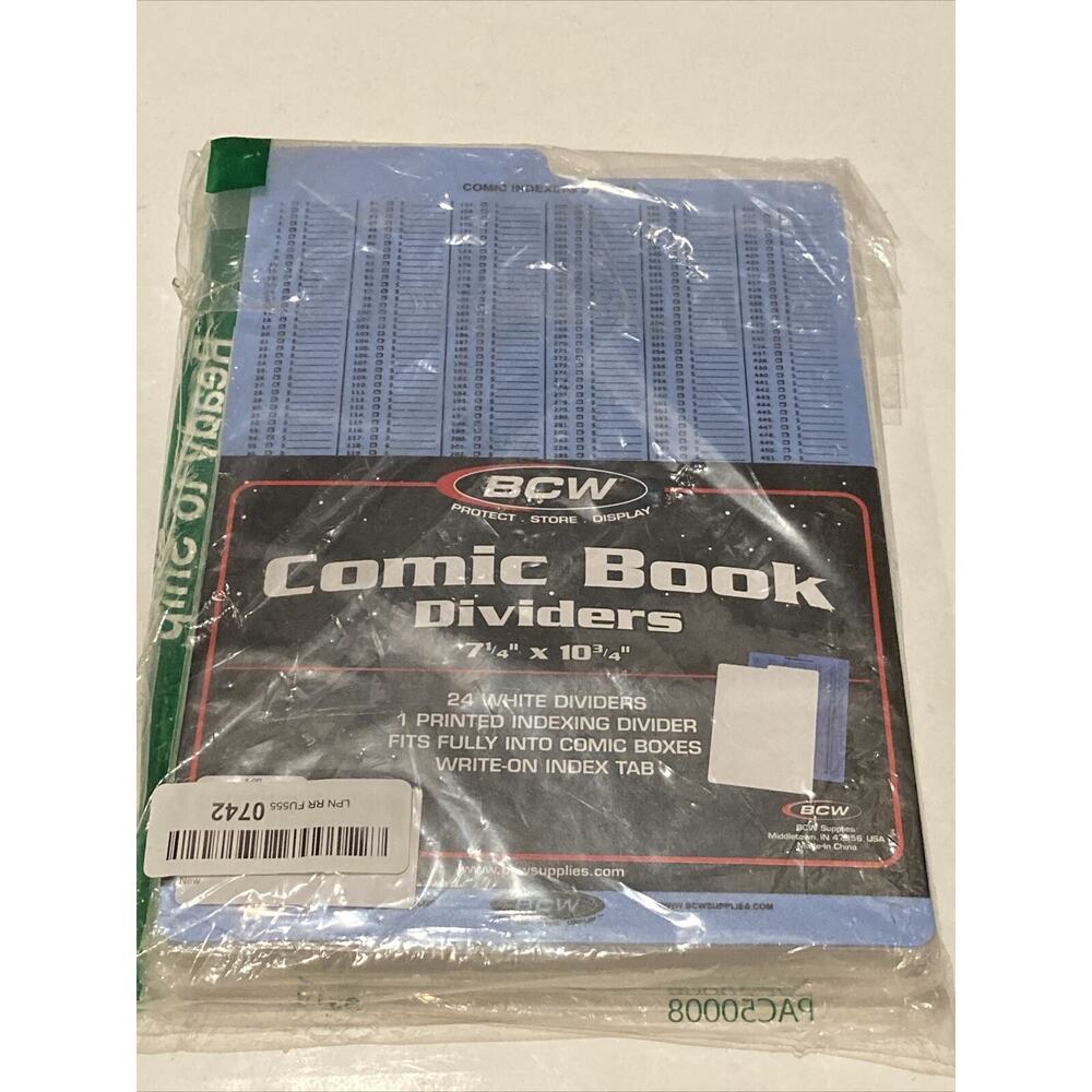 BCW Comic Book Dividers 7 1/4” X 10 3/4” (24 white + 1 indexing